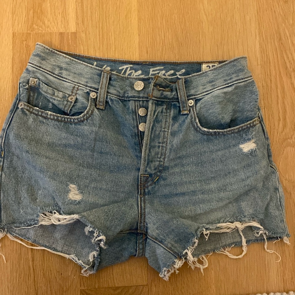 Free People distressed jean shorts